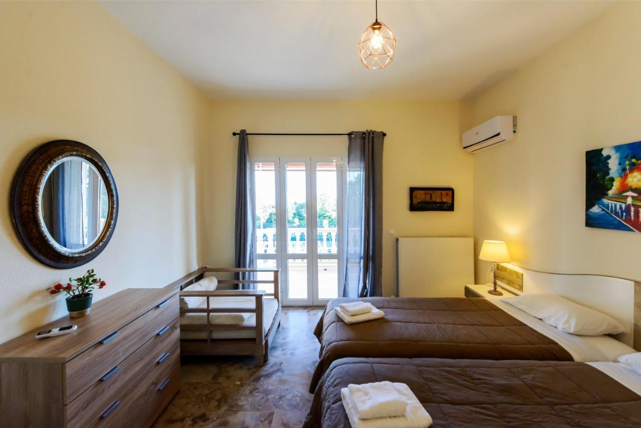 Villa Maxim With Private Pool & Tennis Court Halikounas Exterior foto