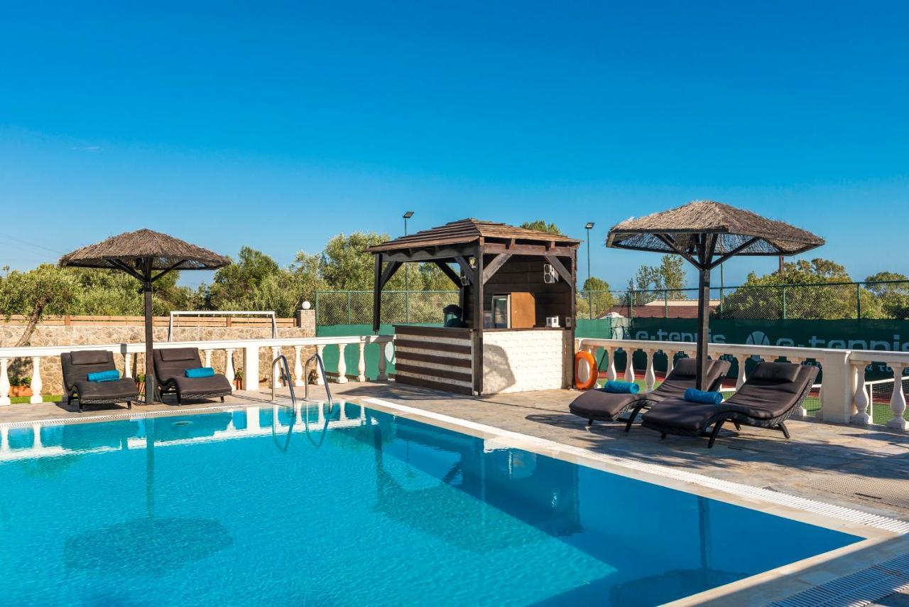 Villa Maxim With Private Pool & Tennis Court Halikounas Exterior foto